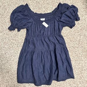 Navy blue off the shoulder dress